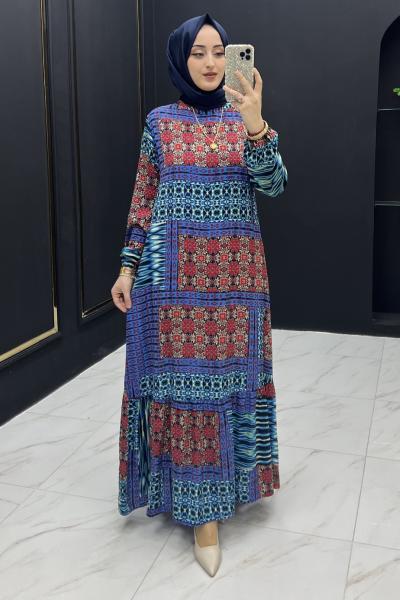Etnik Elbise Mavi