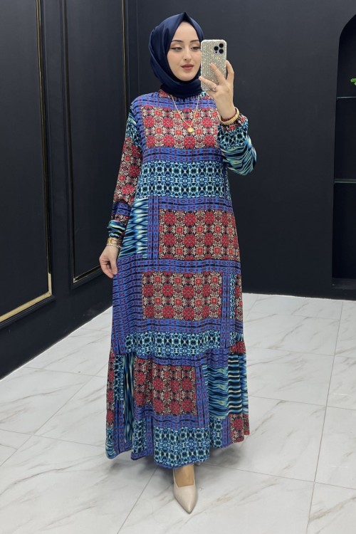 Etnik Elbise Mavi