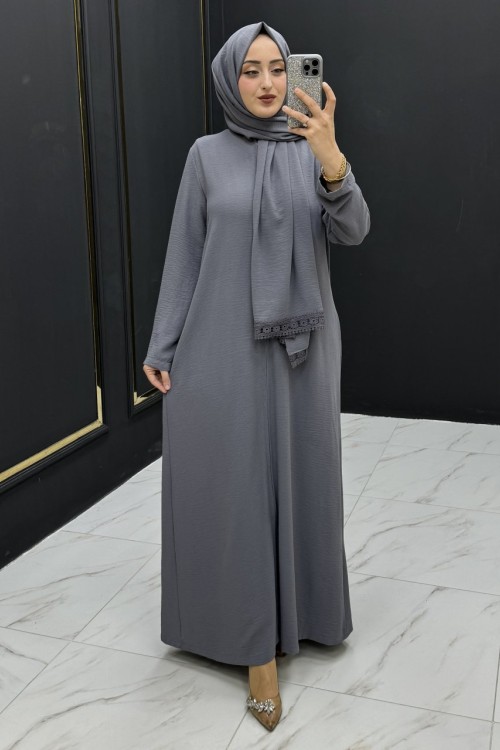 Fistolu Giy Çık Ferace Gri