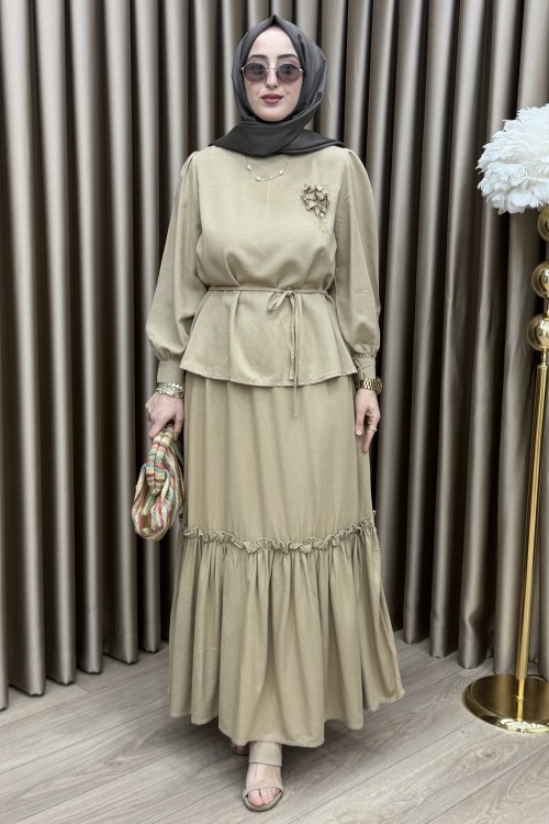 Manolya Etek Takım Vizon