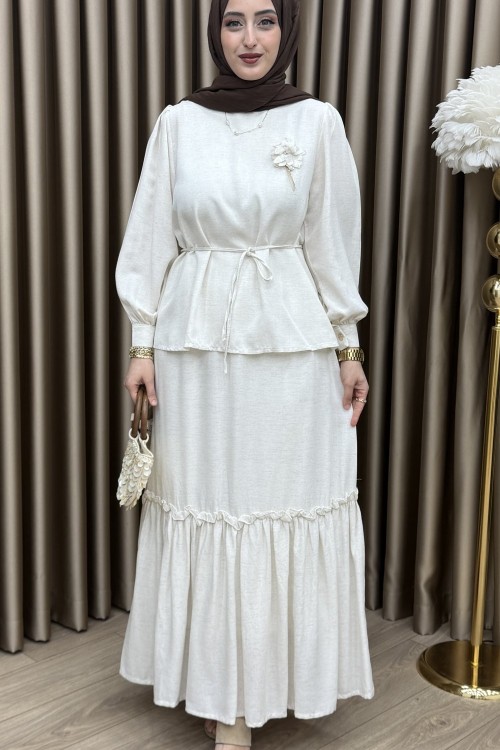 Manolya Etek Takım Krem