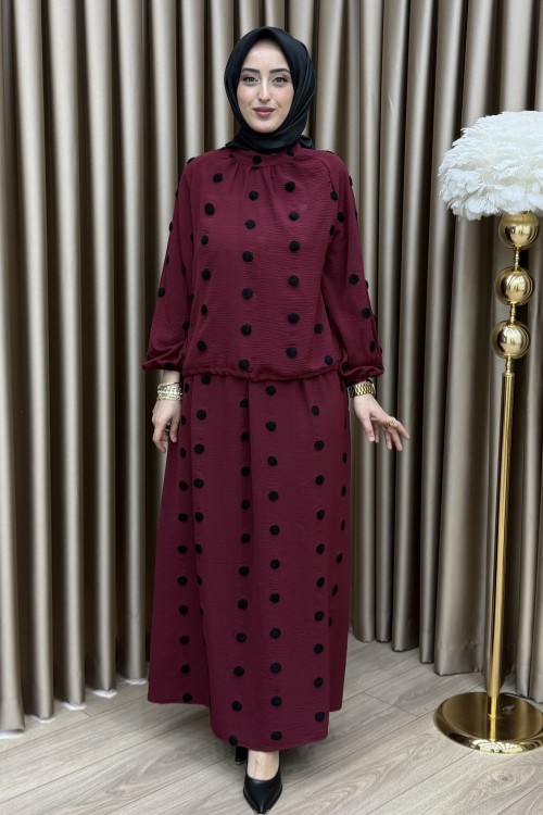 Mila Etek Takım Bordo