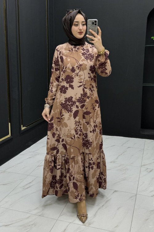 Mine Elbise Kahverengi