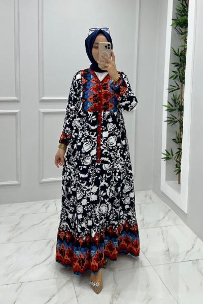 Neslihan Elbise Koyu Lacivert