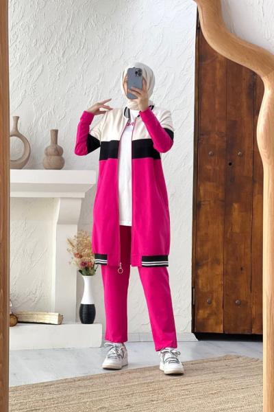 9989 Fuşya Penye 3 Lü Takım