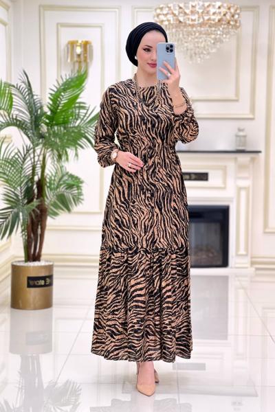 Afet Elbise Zebra Desen
