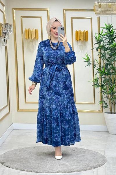 Afil Astarlı Saten Krep Elbise