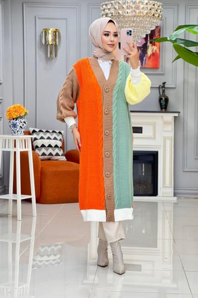 Aycan Triko Hırka - Kiremit