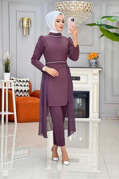 Aysel Krep Takım - Mürdüm