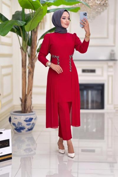 Binnur Krep Takım  - Kırmız