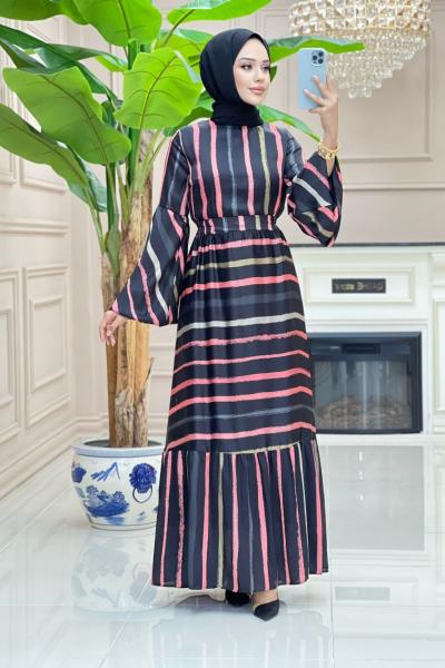 Buğlem Saten Elbise - Siyah