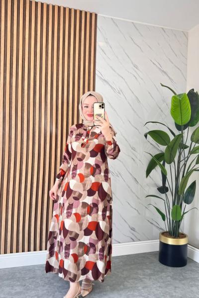 Damla Pamuklu Vİskon Elbise