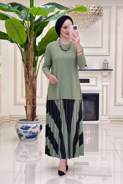 fadik etekli takım-mint yeşili