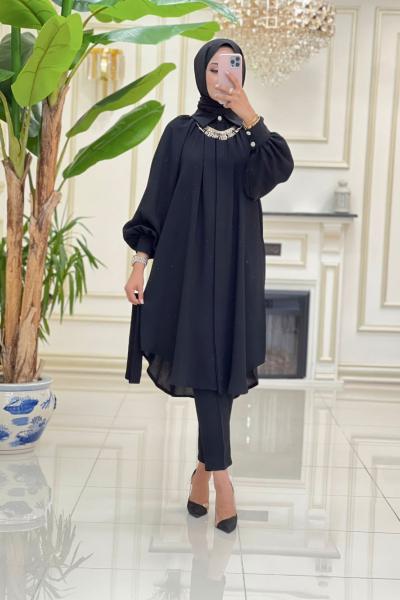 Farah Krep Takım - Siyah