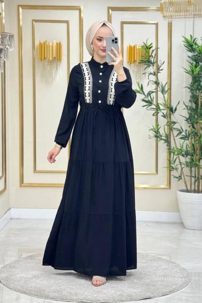 Fatoş Nakış İşleme Viskon Elbise