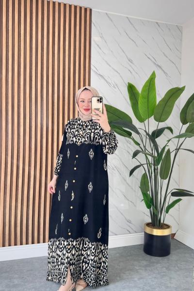 Fidan Pamuklu Viskon Elbise