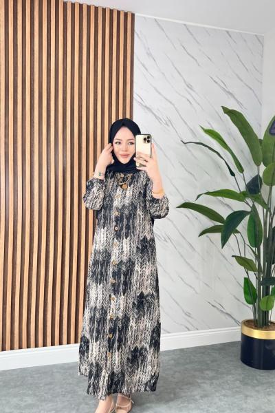 Firdevs Pamuklu Viskon Elbise