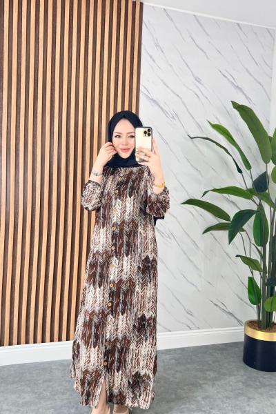 Firdevs Pamuklu Viskon Elbise