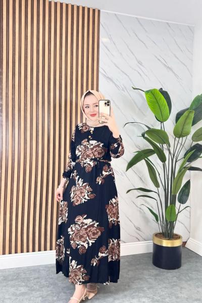 Gülümser  Pamuklu Vİskon Elbise