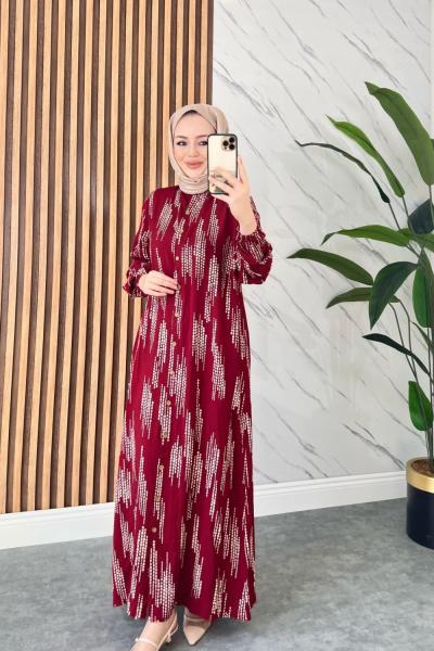 Hafsa Pamuklu Viskon Elbise