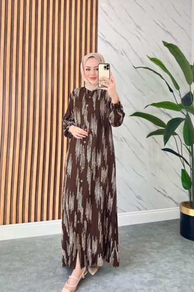 Hafsa Pamuklu Viskon Elbise