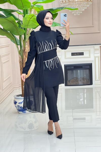 Hayal Krep Takım - Siyah