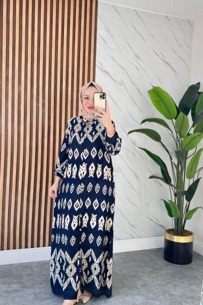 Hilal Pamuklu Viskon Elbise