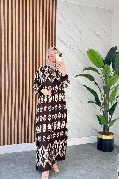 Hilal Pamuklu Viskon Elbise