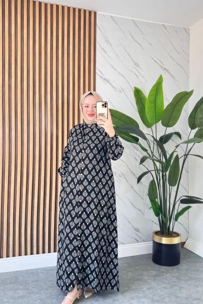 Hira Pamuklu Viskon Elbise