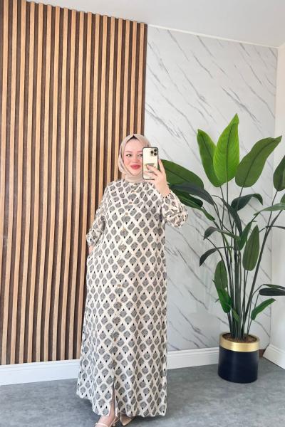 Hira Pamuklu Viskon Elbise