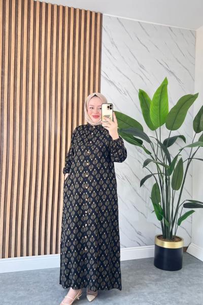 Hira Pamuklu Viskon Elbise