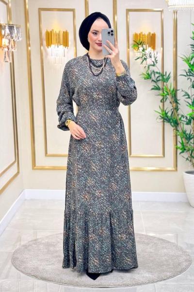 Hüsna Pamuklu Viskon Elbise