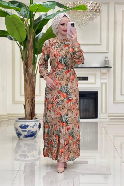 İfteri Vİskon  Elbise - Vizon