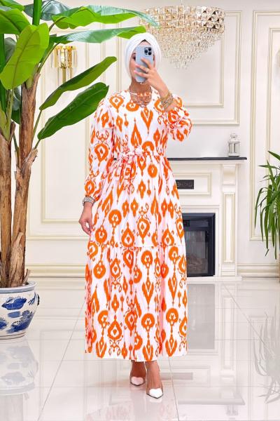 İsya Terakoton Elbise - Turuncu