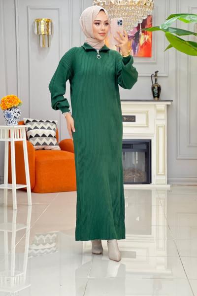 Karanfil Triko elbise - Zümrüt