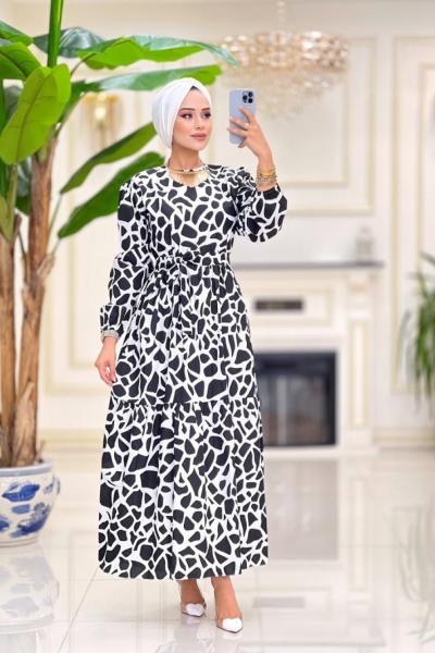 Kırlangıç Terakoton Elbise - Siyah