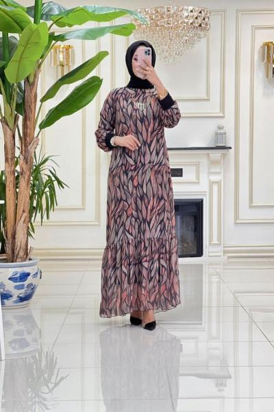 Ladik  Astarlı Şifon - Siyah