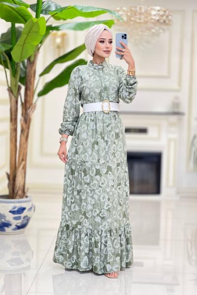 Laila Viskon Elbise - Mint