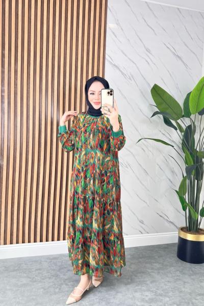 Lidya Astarlı Şifon Elbise