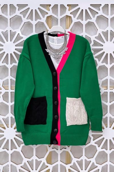 Mısra Triko Yelek Yeşil