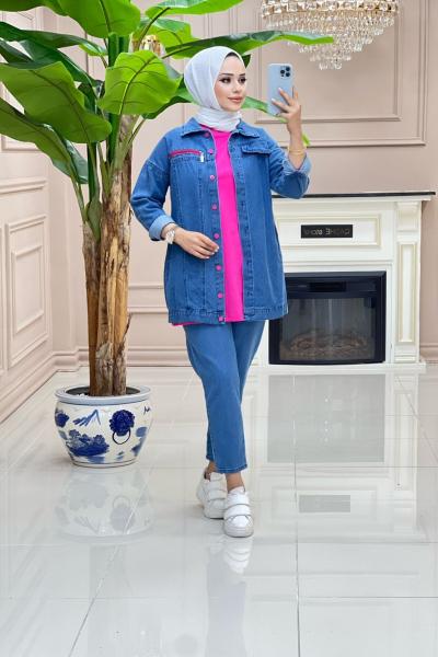 Müge Kot 3 Lü Takım -  Fuşya