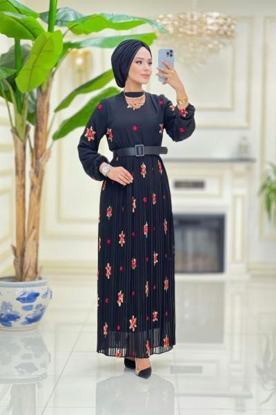 Neşe Astarlı Şifon - Siyah