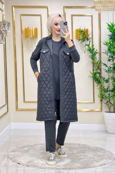 Özlem Kapitone  3Lü Takım - Antresit