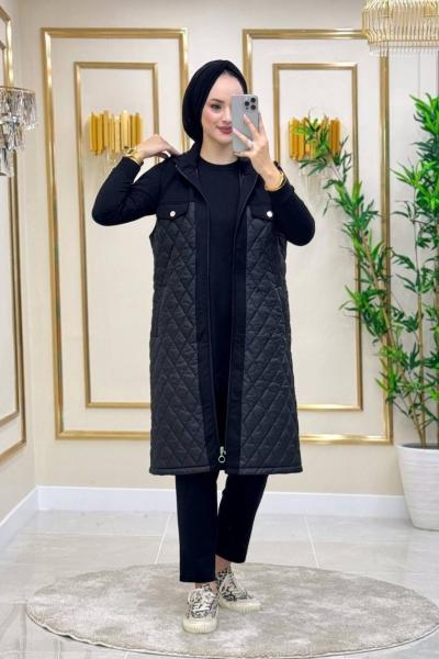 Özlem Kapitone  3Lü Takım - Siyah