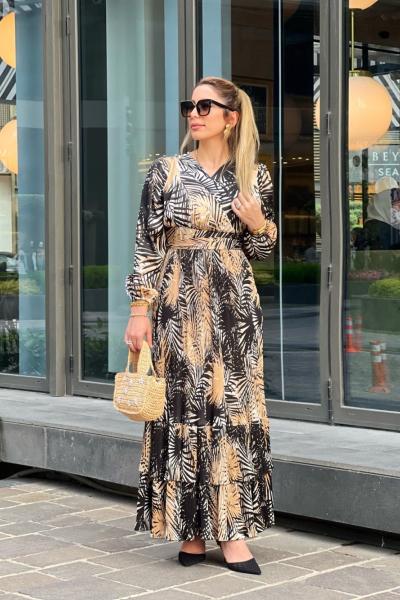 Palmiye Elbise Vizon