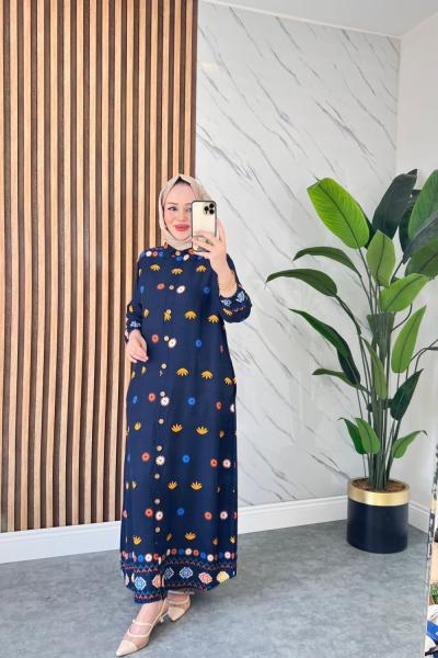 Papatya Pamuklu Vİskon Elbise