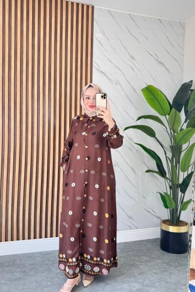 Papatya Pamuklu Vİskon Elbise