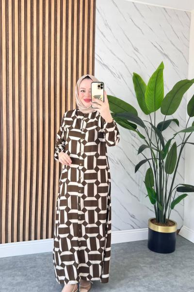 Ravza Pamuklu Viskon Elbise