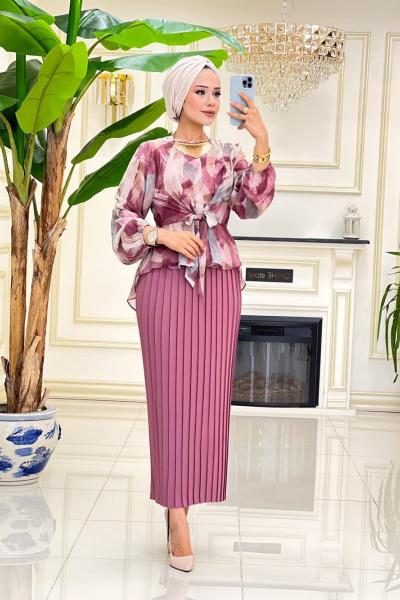 Rose  Pilise Etekli Takım - Gül