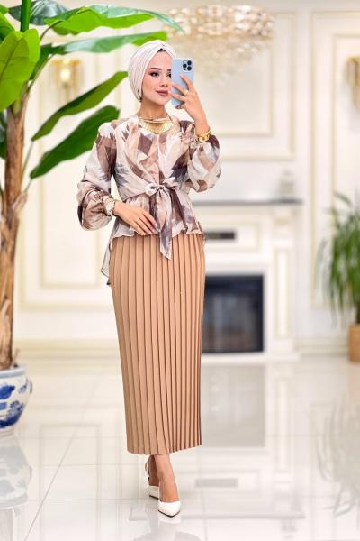 Rose  Pilise Etekli Takım - Taba